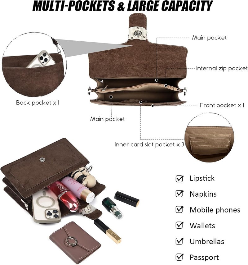 Travistar Store Crossbody Bags for Women Trendy - Small Cross Body Purse Shoulder Bag Leather Handbags Evening Clutch with 2 Straps - Image 5